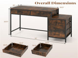 5 Drawer Computer Desk Reversible Drawers & Printer Shelf, Industrial Home Office Writing Desk 64255846