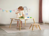 Children's Sensory Table with Stool, Kids Activity Table with 2 Storage Bins & 2 Pen Holders & Paper 95960477