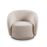 Swivel Accent Chair, Boucle Fabric Upholstered Barrel Chair, Single Sofa Single Armchair for Living W2664P263295