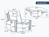 Camel Brown Genuine Leather Heat Massage Manual Recliner Chair with Rocker and Swivel for Living W1803P323716