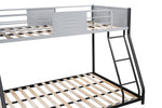 ZUN Metal Twin over Full Bunk Bed/ Heavy-duty Sturdy Metal/ Noise Reduced/ Safety Vent Board Guardrail/ W427P154966