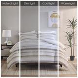 King/Cal King 3 Piece Clipped Jacquard Duvet Cover Set B03597384