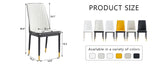 4 Dining Chair Set, White Grey Dining Chair Set, High Back Seat in PU Material and Sturdy Black W1512P355795
