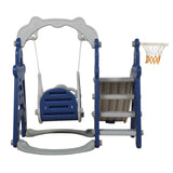 ZUN Kids Swing and Slide Set 3-in-1 Slide with Basketball Hoop for Indoor and Outdoor Activity W2181139446