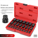 25 Piece Steel Durable Screw Extractor Kit, Easy To Remove Damaged Bolts and Screws - Extractor 83609363