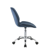 ZUN Twilight Blue and Chrome Swivel Office Chair B062P182760