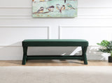 Comfort Double Bench Upholstered in Velvet Fabric,Stool Stylish X-Crossed Legs,Comfort Cushion W2671P441834