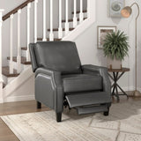 Push Back Reclining Chair Transitional Style Grey Color Self-Reclining Motion Chair 1pc Cushion Seat B011104413