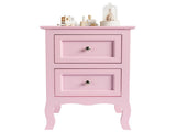 Macaron powder, MDF spray paint, 40*30*60cm, two-drawer bedside table, pastoral style 1pc 66169456