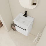 18'' Floating Wall-Mounted Vanity with Ceramic Sink & Soft-Close Cabinet Door, For Small W999P236348