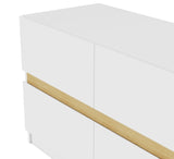 ZUN 6 Drawer Dresser Long Dresser for Bedroom Wood Clothes Organizers and Wide Storage Drawers 16.34" D 20693191