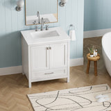 30" Bathroom Vanity with Sink Combo, Fully Assembled Bathroom Sink Cabinet with Marble Countertop, W1573P237851