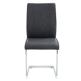 Luxury Simple Arch Chair - Set of 2 Dark Gray PU Material High Resilience Dining Chair with Arched W1512P356252