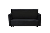 Modern Velvet Loveseat Futon Sofa Couch Pullout Bed, Small Love Seat Lounge Sofa w/Reclining T3411P309451