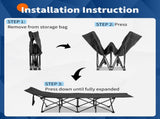 Folding Camping Cot Bed with Soft Pad, Portable Outdoor Cot, Adults Sleeping Bed for Home Office Nap 55025391