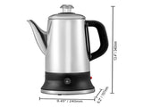 12-Cup Electric Percolator Coffee Pot Stainless Steel Coffee Maker Silver 37002991