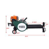 Double Flywheel Electric Log Splitter 7-Ton Compact Horizontal Gas Log Splitter with Auto Return W46542961