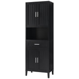 70.9" High Freestanding Tall Bathroom Cabinet with a Drawer, 2 Cabinets, 4 Soft-Close Doors, 2 N729P272001B
