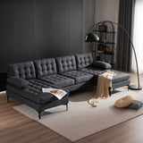 U-shaped Soft-Covered Armrest Backrest Seat Pull Point Wooden Frame Iron Frame Black Feet Indoor 07845976