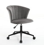 ZUN Home Office Chair, Velvet Fabric Swivel Flower Shape Computer Desk Chair for Home Office or Bedroom W2725P190510