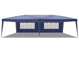 10'x20' Instant Pop Up Canopy Tent Blue, 6 Side Panels 2 Doors 4 Mesh Windows, 45955673