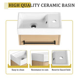 16'' Floating Wall-Mounted Vanity with Ceramic Sink & Soft-Close Cabinet Door, For Small W999P236336