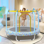 ZUN 55-inch Trampoline for Kids Indoor & Outdoor Small Toddler Trampoline with Basketball Hoop W1163P248690