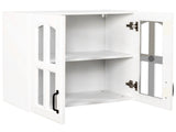 Wall Cabinet, Glass door Display Wall Mounted Cabinet, Floating Cabinet with inadjustable Shelves W331P379955