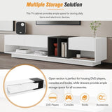 ON-TREND Sleek and Stylish TV Stand with Perfect Storage Solution, Two-tone Media Console for TVs Up WF311772AAK