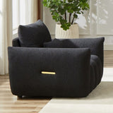 MH36.8'' Teddy Fabric Sofa, Modern Lounge Chair for Apartment, Office, Living Room and Bedroom black W1193P314001