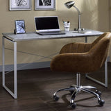 Faux Concrete Top Rectangular Writing Desk, Silver B016P311786