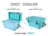25QT Portable Cooler, Insulated Hard Cooler with Bottle Opener, Cup Holder, Forming Ruler, 5-7 Day 90262979