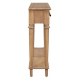 TREXM Retro Console Table with 4 Drawers and Open Shelf, perfect for Entryways, Living Rooms, and N715P202860D