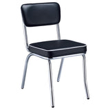 Black and Chrome Upholstered Side Chairs B062P145561