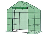 Mini Walk-in Greenhouse with PE Cover, 4-Shelf Indoor Outdoor Plant Gardening Green House for Garden 35710700