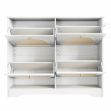 Mid-Century Narrow Design Tipping Bucket Shoe Cabinet with 4 Flip Drawers, Elegant Entryway Shoe N721P288701K