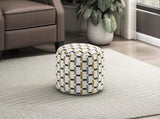 Cylindrical Pouf Multi-Color Jacquard Fabric Upholstery Modern Ottoman, Footstool, Non-Slip Floor B011P251653