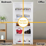 Double Door Five-tier Storage Cabinet White 84785421
