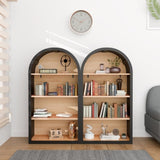 4-Tier Black Arched Bookshelf, 43" Tall Arched Bookcase with Storage Shelves W3123P333683