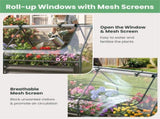 69 Inch 3-in-1 Mini Greenhouse with Raised Garden Bed Galvanized Steel Planter Box with Zippered 01960438