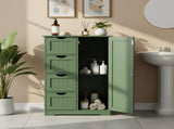 Tall Bathroom Cabinet with 1 Door 4 Drawers Vertical-Slat Finish Storage Cabinet with Lacquered MDF 38072252