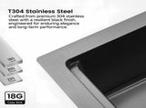 Pull-out Faucet Single Bowl Sink Kitchen Vegetable Sink 304 33"x22" Whale Waterfall Sink Stainless 44745095