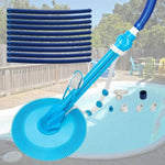 ZUN Auto Swimming Pool Cleaner with 10pcs Durable Hose Blue 13722070