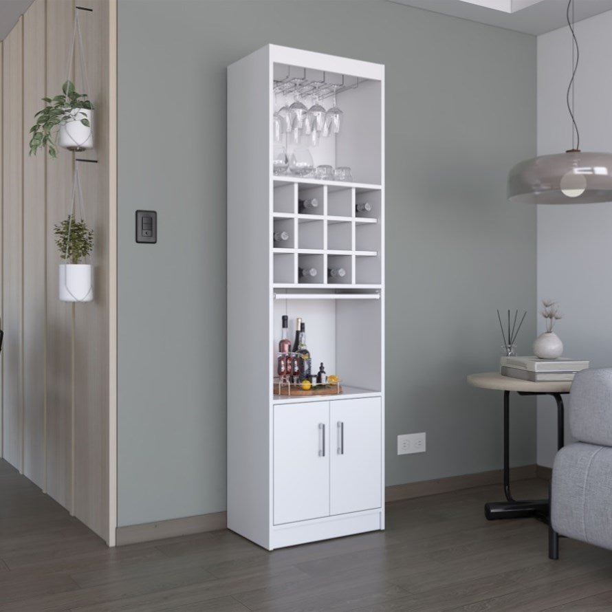 Kevil 71-Inch Tall Bar Cabinet 5-Tier Modern Bar Cabinet with Glass Ho ...