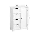 White Bathroom Storage Cabinet, Floor Cabinet with Adjustable Shelf and Drawers 31906358