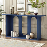 U_STYLE Modern and Curved Design Ash Veneer Console Table with Shelf,Suitable for Entryway,Hallway N711P241287V