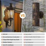 Vintage Outdoor Wall Lantern, Waterproof Exterior Wall Sconce with Crown Top and Clear Glass, W1340P209950