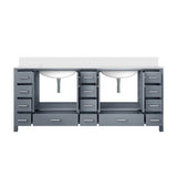 Dark Grey Double Bath Vanity 84 in. W x 22 in. D, with White Quartz Top B2731P258975