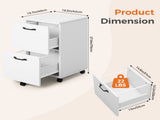 2-Drawer Rolling File Cabinet with Lockable Wheels, Printer Stand with Storage for Home Office 32879050