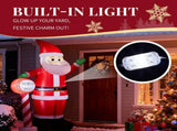 8.2FT Lighted Christmas Inflatable Decoration, Inflatable Santa with North Pole Road Sign, Funny 52233352